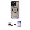 MARSİLYAN™- iPhone 14 Pro Max Kılıf Kutup Modern - Siyah Bilvis 5in1 3D Magic Cam Ekran Koruyucu + Bilvis Titan Kamera Lens - SH