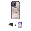 MARSİLYAN™- iPhone 14 Pro Max Kılıf Kutup Modern - Siyah Bilvis 5in1 3D Magic Cam Ekran Koruyucu + Raze Metal Kamera Lens - GD