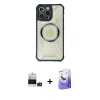 MARSİLYAN™- iPhone 14 Pro Max Kılıf Kutup Modern - Siyah Bilvis 5in1 5D Magic Hayalet Cam Ekran Koruyucu + Bilvis Titan Kamera Lens - DNMR