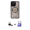 MARSİLYAN™- iPhone 14 Pro Max Kılıf Kutup Modern - Siyah Bilvis 5in1 5D Magic Hayalet Cam Ekran Koruyucu + Bilvis Titan Kamera Lens - GD