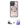 MARSİLYAN™- iPhone 14 Pro Max Kılıf Kutup Modern - Siyah Bilvis 5in1 5D Magic Hayalet Cam Ekran Koruyucu + Bilvis Titan Kamera Lens - GD