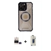 MARSİLYAN™- iPhone 14 Pro Max Kılıf Kutup Modern - Siyah Bilvis Hayalet Cam Ekran Koruyucu + Bilvis Titan Kamera Lens - DNMR