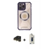 MARSİLYAN™- iPhone 14 Pro Max Kılıf Kutup Modern - Siyah Bilvis Hayalet Cam Ekran Koruyucu + Raze Metal Kamera Lens - GD