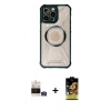 MARSİLYAN™- iPhone 14 Pro Max Kılıf Kutup Modern - Siyah Buffer Cam Ekran Koruyucu + Bilvis Titan Kamera Lens - GD