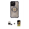 MARSİLYAN™- iPhone 14 Pro Max Kılıf Kutup Modern - Siyah Buffer Cam Ekran Koruyucu + Bilvis Titan Kamera Lens - SH