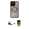 MARSİLYAN™- iPhone 14 Pro Max Kılıf Kutup Modern - Siyah Buffer Cam Ekran Koruyucu + Bilvis Titan Kamera Lens - GD