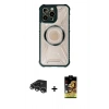 MARSİLYAN™- iPhone 14 Pro Max Kılıf Kutup Modern - Siyah Buffer Cam Ekran Koruyucu + Raze Metal Kamera Lens - GS