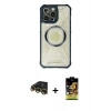 MARSİLYAN™- iPhone 14 Pro Max Kılıf Kutup Modern - Siyah Buffer Cam Ekran Koruyucu + Raze Metal Kamera Lens - GD