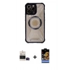 MARSİLYAN™- iPhone 14 Pro Max Kılıf Kutup Modern - Siyah Buffer Hayalet Cam Ekran Koruyucu + Bilvis Titan Kamera Lens - SH