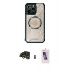 MARSİLYAN™- iPhone 14 Pro Max Kılıf Kutup Modern - Siyah Joko 5D Cam + Gold Raze Metal Kamera Lens