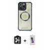 MARSİLYAN™- iPhone 14 Pro Max Kılıf Kutup Modern - Siyah Joko 5D Cam + PVD Metal Kamera Lens - TU