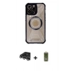 MARSİLYAN™- iPhone 14 Pro Max Kılıf Kutup Modern - Siyah Joko Magic 5D Hayalet Cam + Raze Metal Kamera Lens - GS