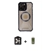 MARSİLYAN™- iPhone 14 Pro Max Kılıf Kutup Modern - Siyah Joko Magic 5D Hayalet Cam + PVD Metal Kamera Lens - TU