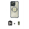 MARSİLYAN™- iPhone 14 Pro Max Kılıf Kutup Modern - Siyah Joko Magic 5D Hayalet Cam + PVD Metal Kamera Lens - TU