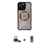 MARSİLYAN™- iPhone 14 Pro Max Kılıf Kutup Modern - Siyah Joko Magic 5D Hayalet Cam + Siyah Bilvis Titan Kamera Lens