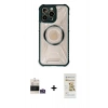 MARSİLYAN™- iPhone 14 Pro Max Kılıf Kutup Modern - Siyah Mat Seramik Nano Ekran Koruyucu + Bilvis Titan Kamera Lens - GS