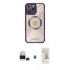 MARSİLYAN™- iPhone 14 Pro Max Kılıf Kutup Modern - Siyah Mat Seramik Nano Ekran Koruyucu + Bilvis Titan Kamera Lens - DNMR