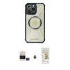 MARSİLYAN™- iPhone 14 Pro Max Kılıf Kutup Modern - Siyah Mat Seramik Nano Ekran Koruyucu + Bilvis Titan Kamera Lens - GS
