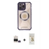 MARSİLYAN™- iPhone 14 Pro Max Kılıf Kutup Modern - Siyah Mat Seramik Nano Ekran Koruyucu + Bilvis Titan Kamera Lens - GS