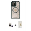 MARSİLYAN™- iPhone 14 Pro Max Kılıf Kutup Modern - Siyah Mat Seramik Nano Ekran Koruyucu + Bilvis Titan Kamera Lens - DNMR