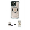 MARSİLYAN™- iPhone 14 Pro Max Kılıf Kutup Modern - Siyah Mat Seramik Nano Ekran Koruyucu + Bilvis Titan Kamera Lens - GD