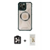 MARSİLYAN™- iPhone 14 Pro Max Kılıf Kutup Modern - Siyah Mat Seramik Nano Ekran Koruyucu + PVD Metal Kamera Lens - TU