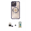 MARSİLYAN™- iPhone 14 Pro Max Kılıf Kutup Modern - Siyah Polymer Nano Ekran Koruyucu + Bilvis Titan Kamera Lens - GD