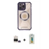 MARSİLYAN™- iPhone 14 Pro Max Kılıf Kutup Modern - Siyah Polymer Nano Ekran Koruyucu + Bilvis Titan Kamera Lens - GS