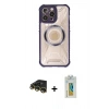 MARSİLYAN™- iPhone 14 Pro Max Kılıf Kutup Modern - Siyah Polymer Nano Ekran Koruyucu + Raze Metal Kamera Lens - GD