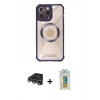 MARSİLYAN™- iPhone 14 Pro Max Kılıf Kutup Modern - Siyah Polymer Nano Ekran Koruyucu + Raze Metal Kamera Lens - GS