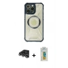 MARSİLYAN™- iPhone 14 Pro Max Kılıf Kutup Modern - Siyah Polymer Nano Ekran Koruyucu + Raze Metal Kamera Lens - GS