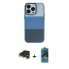 MARSİLYAN™- iPhone 14 Pro Max Kılıf Kutup Özel Seri - Siyah 18D Cam Ekran Koruyucu + Raze Metal Kamera Lens - GD