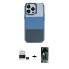 MARSİLYAN™- iPhone 14 Pro Max Kılıf Kutup Özel Seri - Siyah 360 Mat Full Body Arka Koruyucu + Gümüş Bilvis Titan Kamera Lens