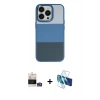 MARSİLYAN™- iPhone 14 Pro Max Kılıf Kutup Özel Seri - Siyah 3D Antistatik Cam Ekran Koruyucu + Bilvis Titan Kamera Lens - GS
