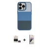 MARSİLYAN™- iPhone 14 Pro Max Kılıf Kutup Özel Seri - Siyah Bilvis 3D Mat Cam Ekran Koruyucu + Gold Bilvis Titan Kamera Lens