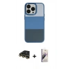 MARSİLYAN™- iPhone 14 Pro Max Kılıf Kutup Özel Seri - Siyah Bilvis 3D Mat Cam Ekran Koruyucu + Gold Raze Metal Kamera Lens