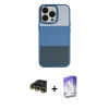 MARSİLYAN™- iPhone 14 Pro Max Kılıf Kutup Özel Seri - Siyah Bilvis 5in1 3D Magic Cam Ekran Koruyucu + Gold Raze Metal Kamera Lens