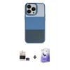 MARSİLYAN™- iPhone 14 Pro Max Kılıf Kutup Özel Seri - Siyah Bilvis 5in1 5D Magic Hayalet Cam Ekran Koruyucu + Gümüş Bilvis Titan Kamera Lens