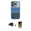 MARSİLYAN™- iPhone 14 Pro Max Kılıf Kutup Özel Seri - Siyah Buffer Cam Ekran Koruyucu + Raze Metal Kamera Lens - GS