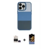 MARSİLYAN™- iPhone 14 Pro Max Kılıf Kutup Özel Seri - Siyah Buffer Hayalet Cam Ekran Koruyucu + Bilvis Titan Kamera Lens - SH
