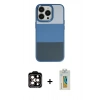 MARSİLYAN™- iPhone 14 Pro Max Kılıf Kutup Özel Seri - Siyah Polymer Nano Ekran Koruyucu + PVD Metal Kamera Lens - TU