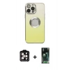 MARSİLYAN™- iPhone 14 Pro Max Kılıf Kutup Yansıma Özel Seri - Şeffaf 360 Full Body Arka Koruyucu + PVD Metal Kamera Lens - TU