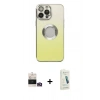 MARSİLYAN™- iPhone 14 Pro Max Kılıf Kutup Yansıma Özel Seri - Şeffaf Pasifik Cam Ekran Koruyucu + Bilvis Titan Kamera Lens - GD