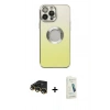 MARSİLYAN™- iPhone 14 Pro Max Kılıf Kutup Yansıma Özel Seri - Şeffaf Pasifik Cam Ekran Koruyucu + Raze Metal Kamera Lens - GD