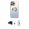 MARSİLYAN™- iPhone 14 Pro Max Kılıf Kutup Yansıma Özel Seri - Şeffaf Pasifik Cam Ekran Koruyucu + Raze Metal Kamera Lens - GS