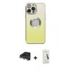 MARSİLYAN™- iPhone 14 Pro Max Kılıf Kutup Yansıma Özel Seri - Şeffaf Pasifik Cam Ekran Koruyucu + Raze Metal Kamera Lens - GS