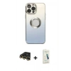 MARSİLYAN™- iPhone 14 Pro Max Kılıf Kutup Yansıma Özel Seri - Şeffaf Pasifik Cam Ekran Koruyucu + Raze Metal Kamera Lens - GD