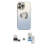 MARSİLYAN™- iPhone 14 Pro Max Kılıf Kutup Yansıma Özel Seri - Şeffaf Royal Nano Ekran Koruyucu + Bilvis Titan Kamera Lens - SH