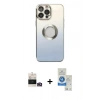 MARSİLYAN™- iPhone 14 Pro Max Kılıf Kutup Yansıma Özel Seri - Şeffaf Royal Nano Ekran Koruyucu + Bilvis Titan Kamera Lens - GD