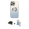MARSİLYAN™- iPhone 14 Pro Max Kılıf Kutup Yansıma Özel Seri - Şeffaf Royal Nano Ekran Koruyucu + Raze Metal Kamera Lens - GD